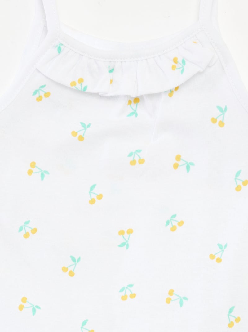 Pack de 2 camisetas de tirantes finos con lazos BLANCO - Kiabi