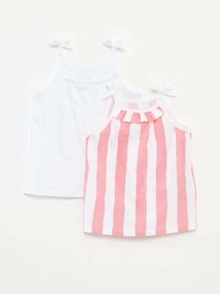 Pack de 2 camisetas de tirantes finos con lazos