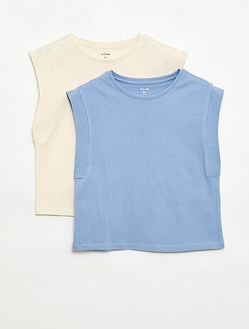 Pack de 2 camisetas de tirantes lisas