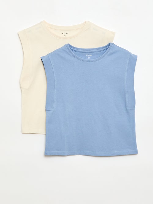 Pack de 2 camisetas de tirantes lisas - Kiabi