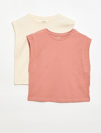 Pack de 2 camisetas de tirantes lisas