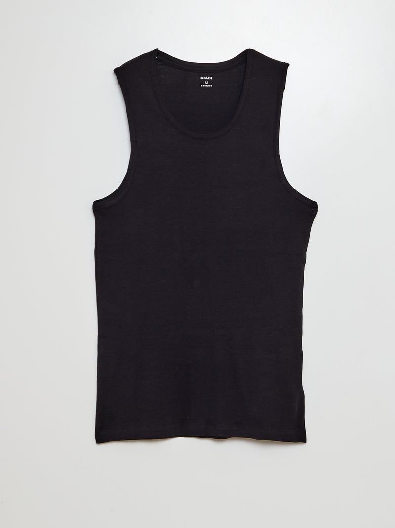 Pack de 2 camisetas de tirantes NEGRO - Kiabi