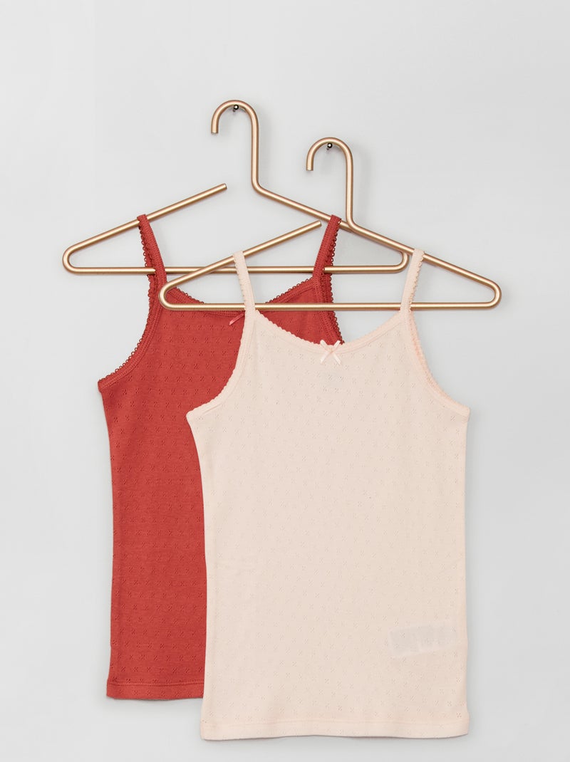 Pack de 2 camisetas de tirantes rosa - Kiabi