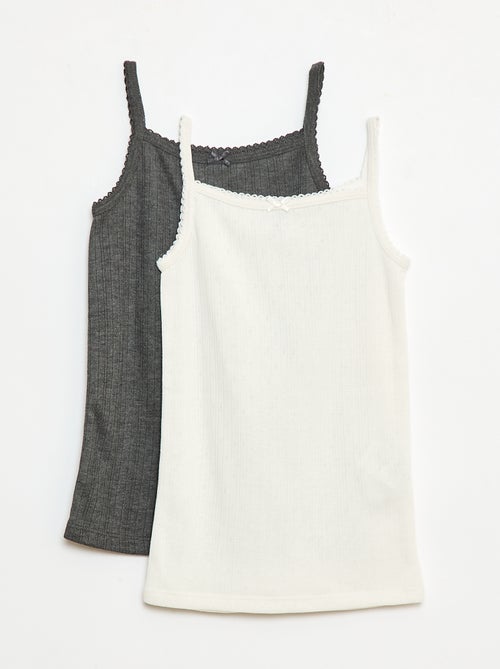 Pack de 2 camisetas de tirantes termorreguladoras de algodón - Kiabi