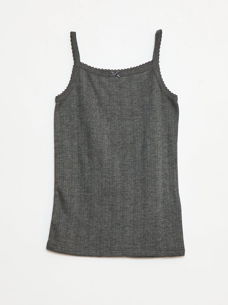 Pack de 2 camisetas de tirantes termorreguladoras de algodón Gris - Kiabi