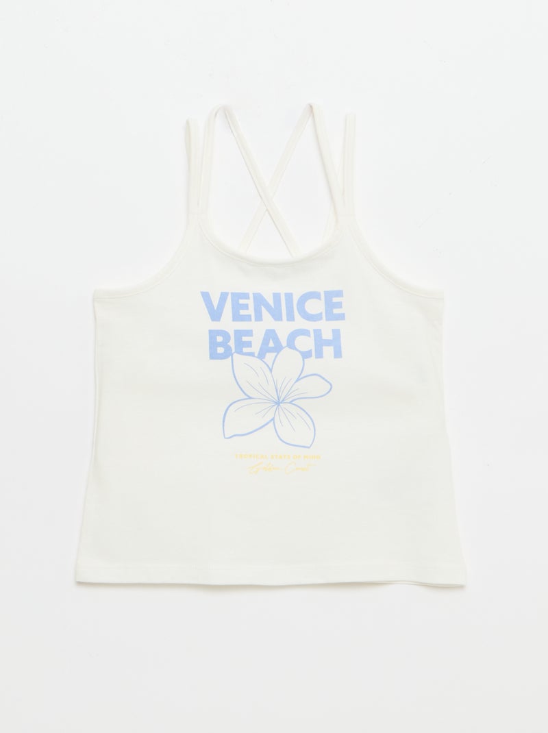 Pack de 2 camisetas de tirantes, una estampada Blanco - Kiabi