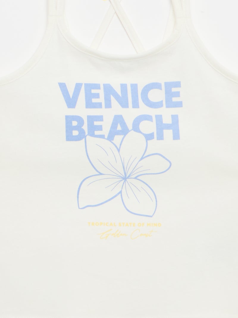 Pack de 2 camisetas de tirantes, una estampada Blanco - Kiabi