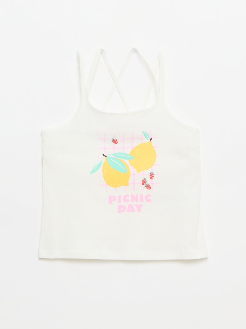 Pack de 2 camisetas de tirantes, una estampada Blanco - Kiabi