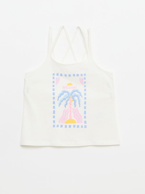 Pack de 2 camisetas de tirantes, una estampada - Kiabi