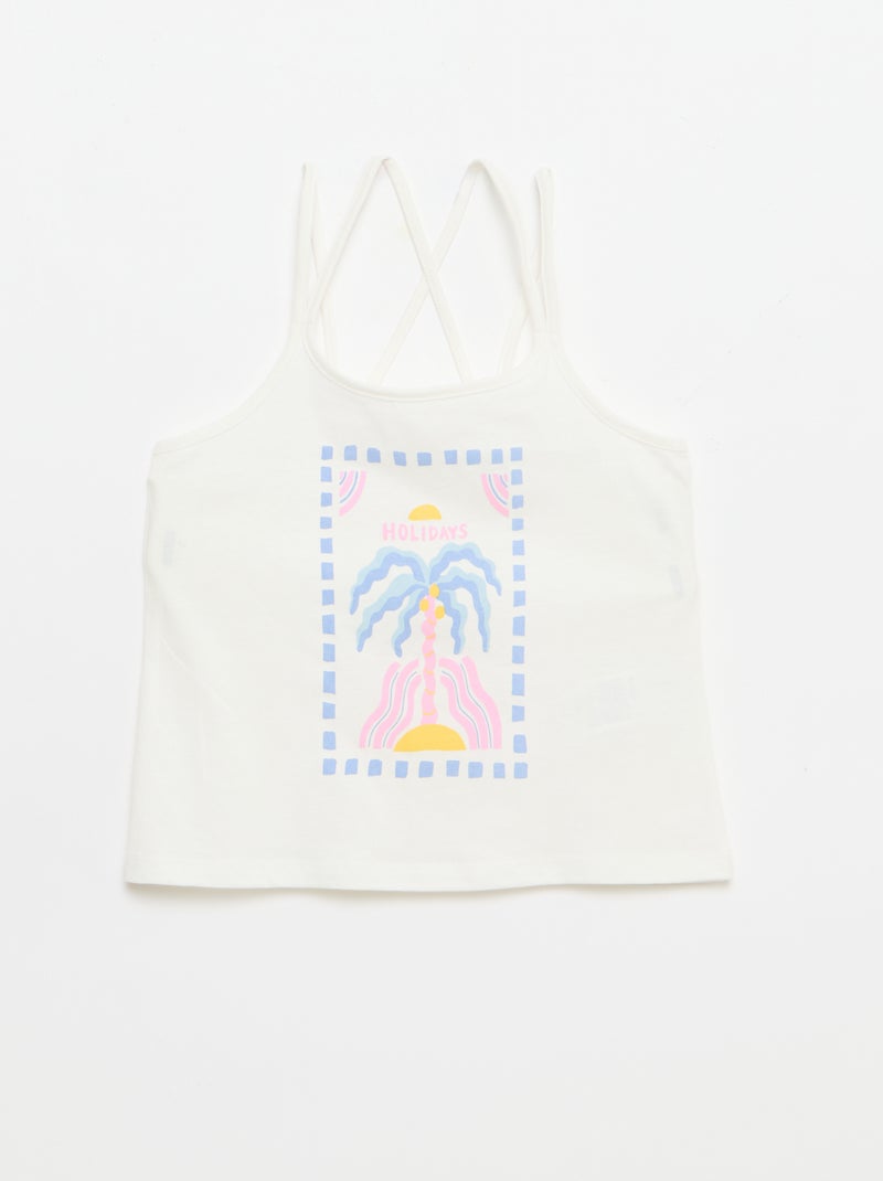 Pack de 2 camisetas de tirantes, una estampada Blanco - Kiabi