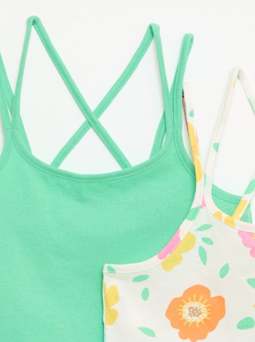 Pack de 2 camisetas de tirantes, una estampada - Kiabi