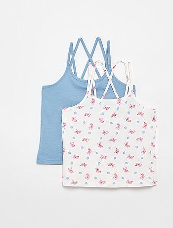Pack de 2 camisetas de tirantes, una estampada