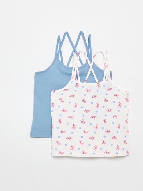 Pack de 2 camisetas de tirantes, una estampada - Kiabi