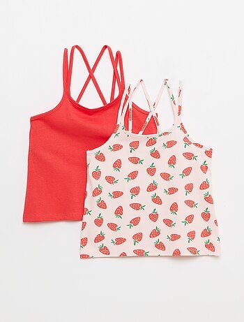 Pack de 2 camisetas de tirantes, una estampada