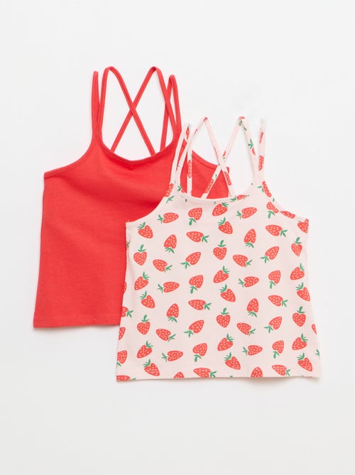 Pack de 2 camisetas de tirantes, una estampada - Kiabi