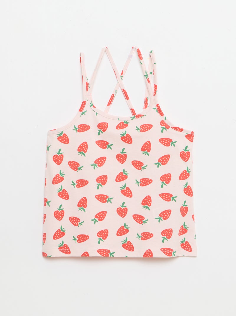 Pack de 2 camisetas de tirantes, una estampada Rosa - Kiabi