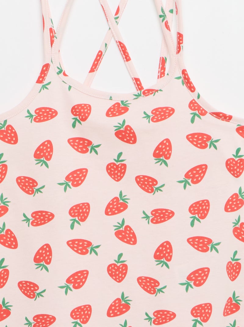 Pack de 2 camisetas de tirantes, una estampada Rosa - Kiabi