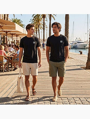 Pack de 2 camisetas hombre algodón cuello redondo o cuello de pico QUIKSILVER