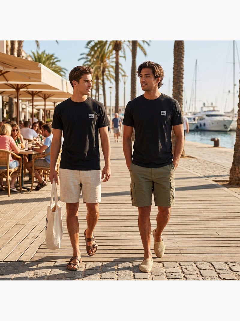 Pack de 2 camisetas hombre algodón cuello redondo o cuello de pico QUIKSILVER Negro - Kiabi