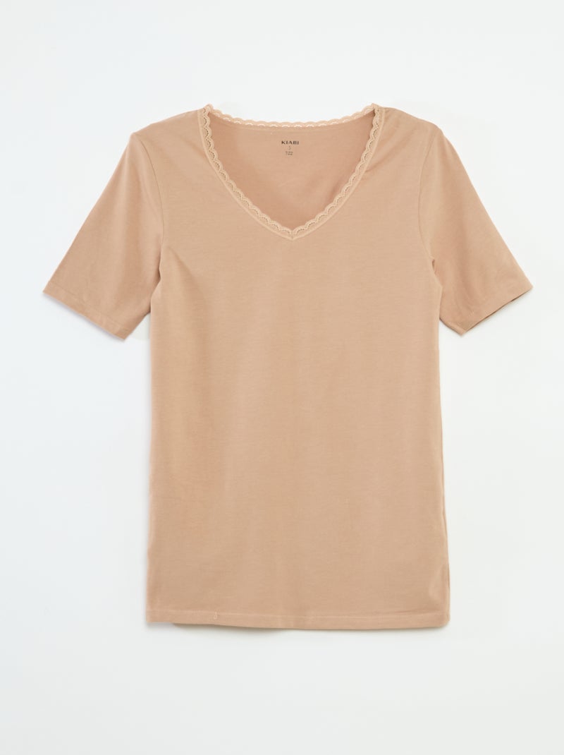 Pack de 2 camisetas interiores BEIGE - Kiabi
