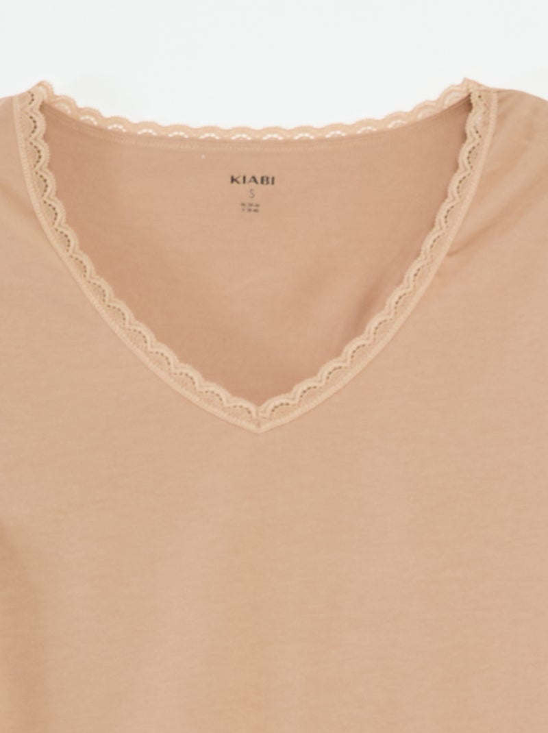 Pack de 2 camisetas interiores BEIGE - Kiabi