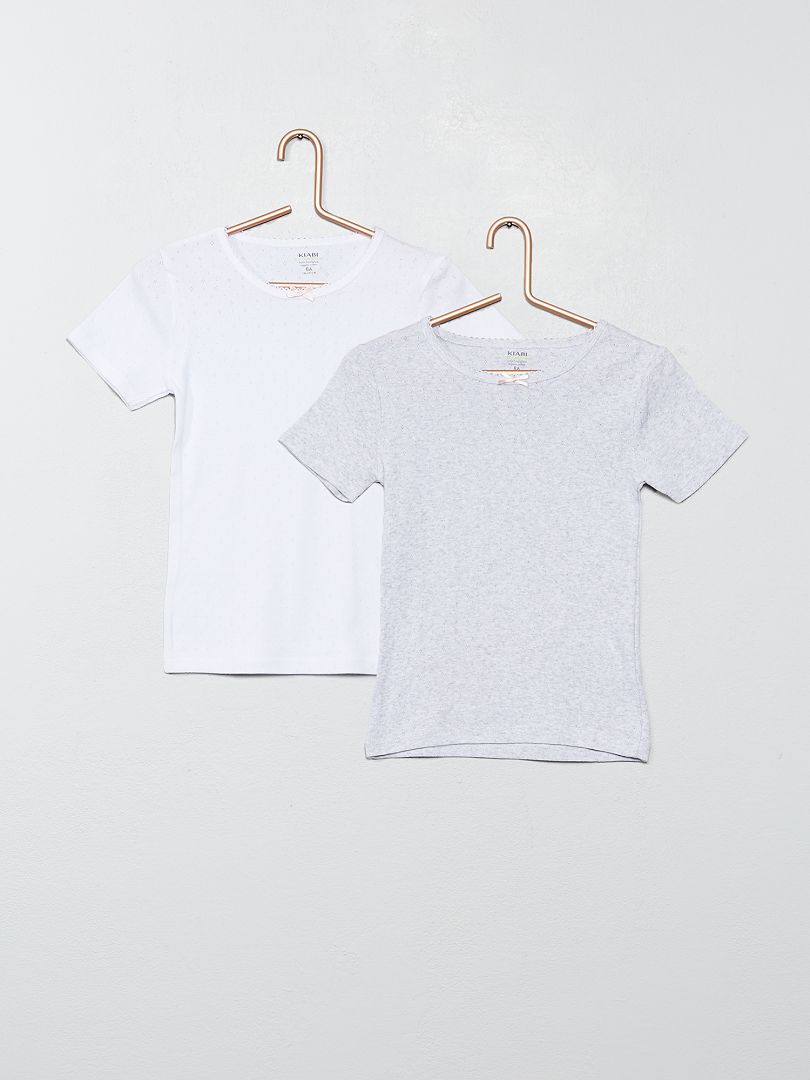 Pack de 2 camisetas interiores de algodón GRIS - Kiabi