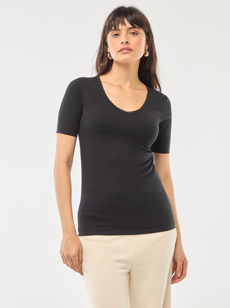 Pack de 2 camisetas interiores NEGRO - Kiabi