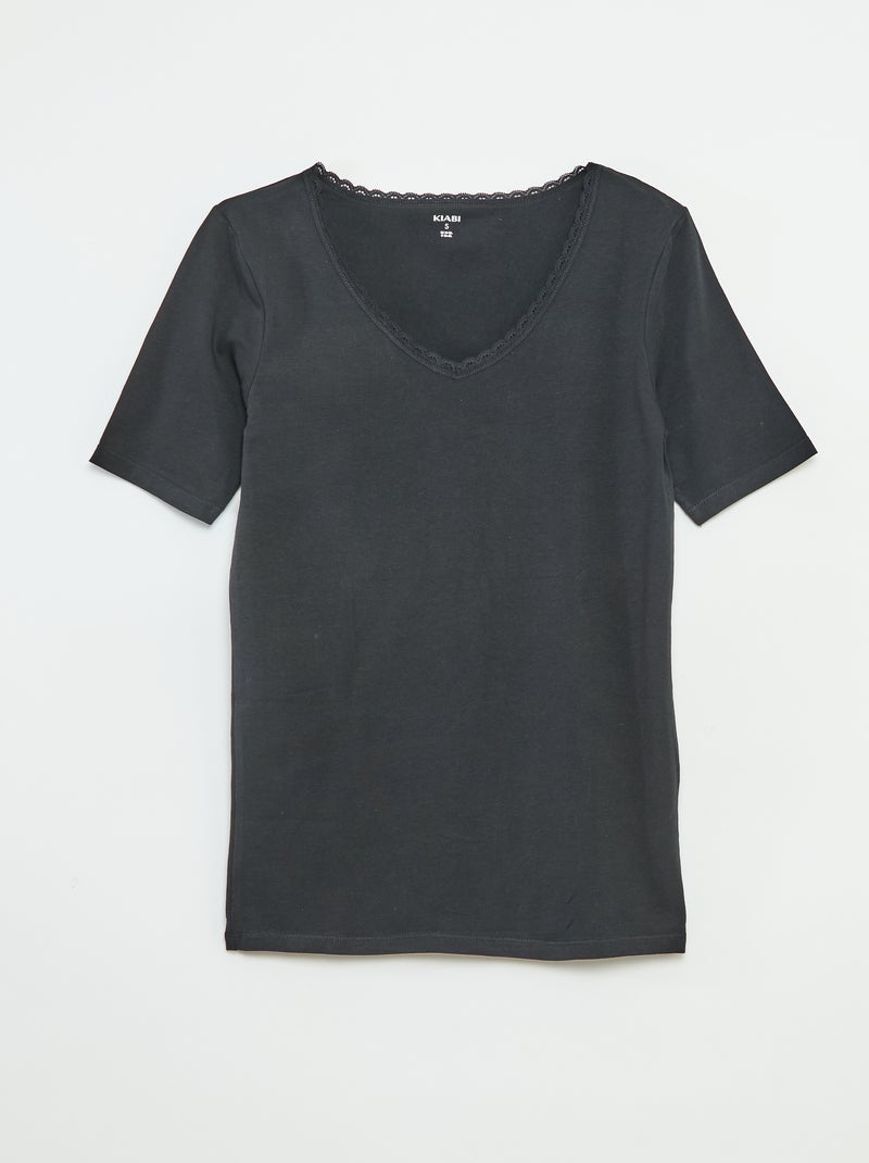 Pack de 2 camisetas interiores NEGRO - Kiabi