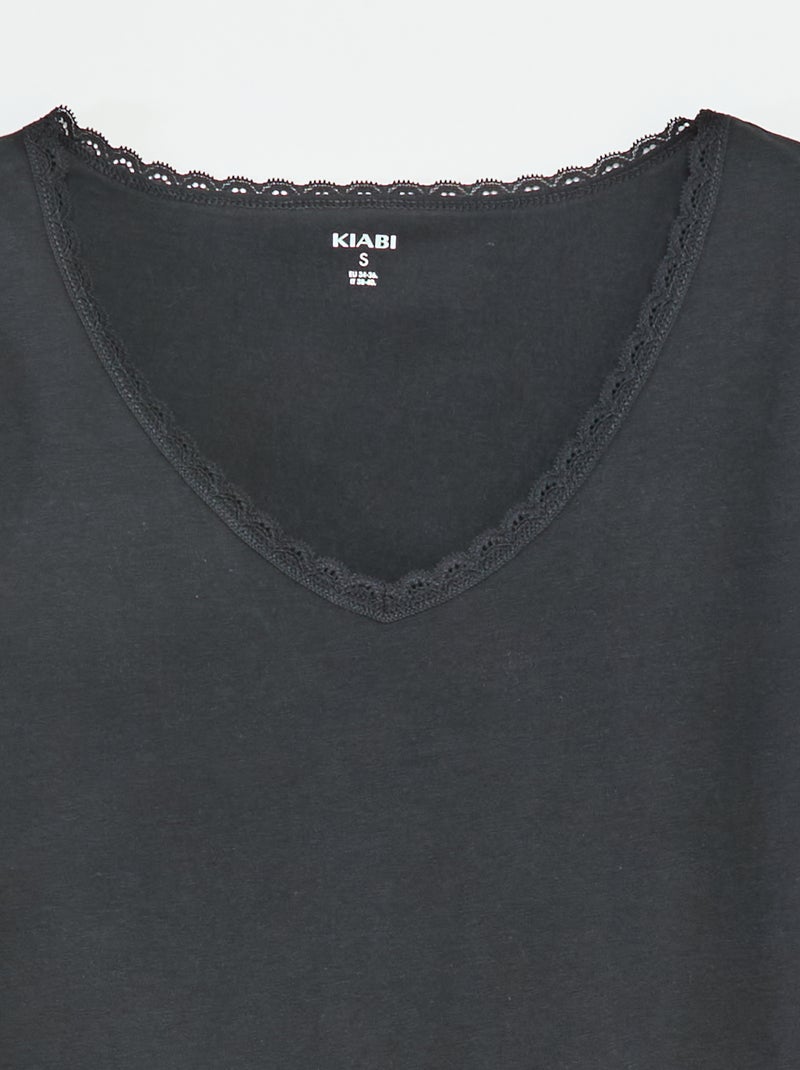 Pack de 2 camisetas interiores NEGRO - Kiabi