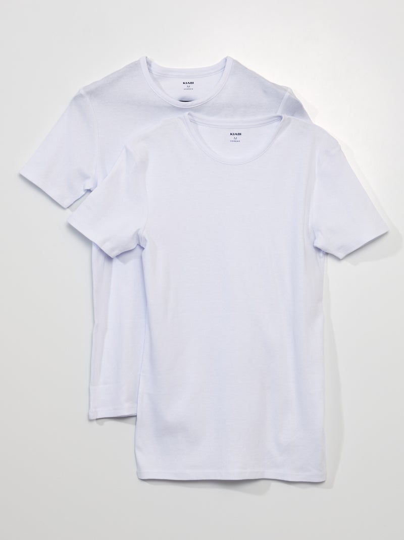 Pack de 2 camisetas lisas blanco - Kiabi