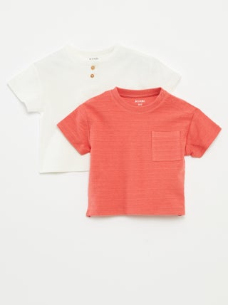 Pack de 2 camisetas lisas de manga corta