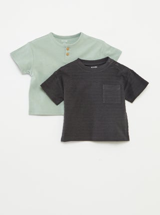 Pack de 2 camisetas lisas de manga corta
