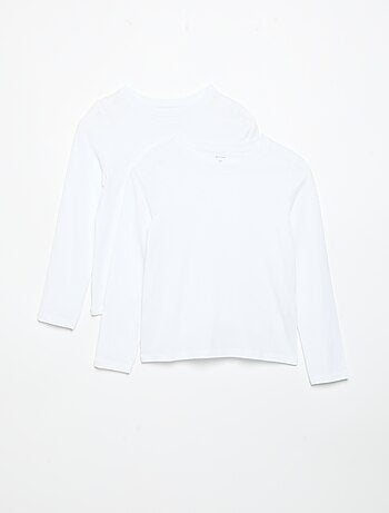 Pack de 2 camisetas lisas de manga larga