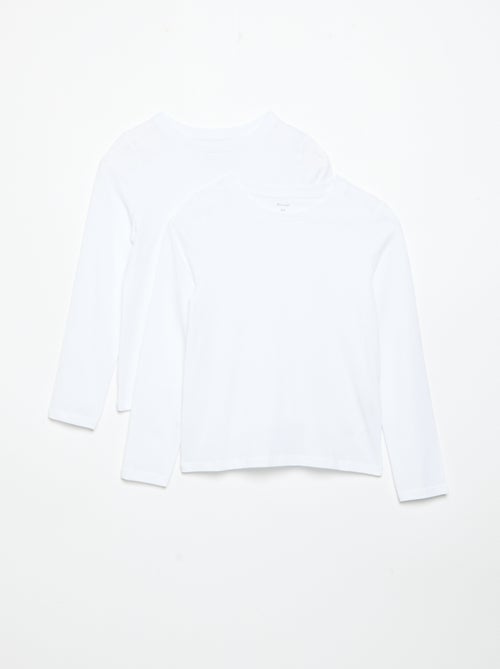 Pack de 2 camisetas lisas de manga larga - Kiabi