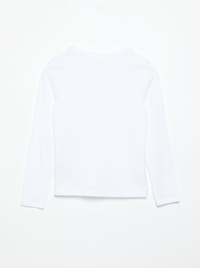 Pack de 2 camisetas lisas de manga larga Blanco - Kiabi