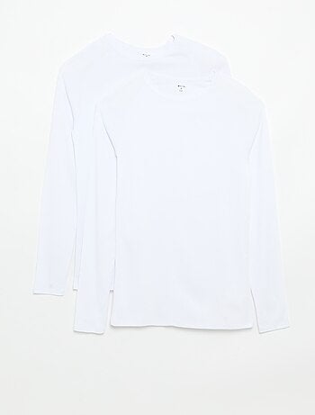 Pack de 2 camisetas lisas de manga larga
