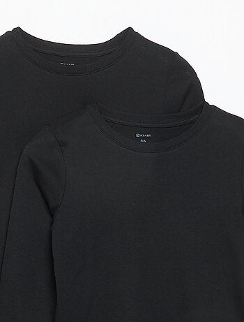 Pack de 2 camisetas lisas de manga larga