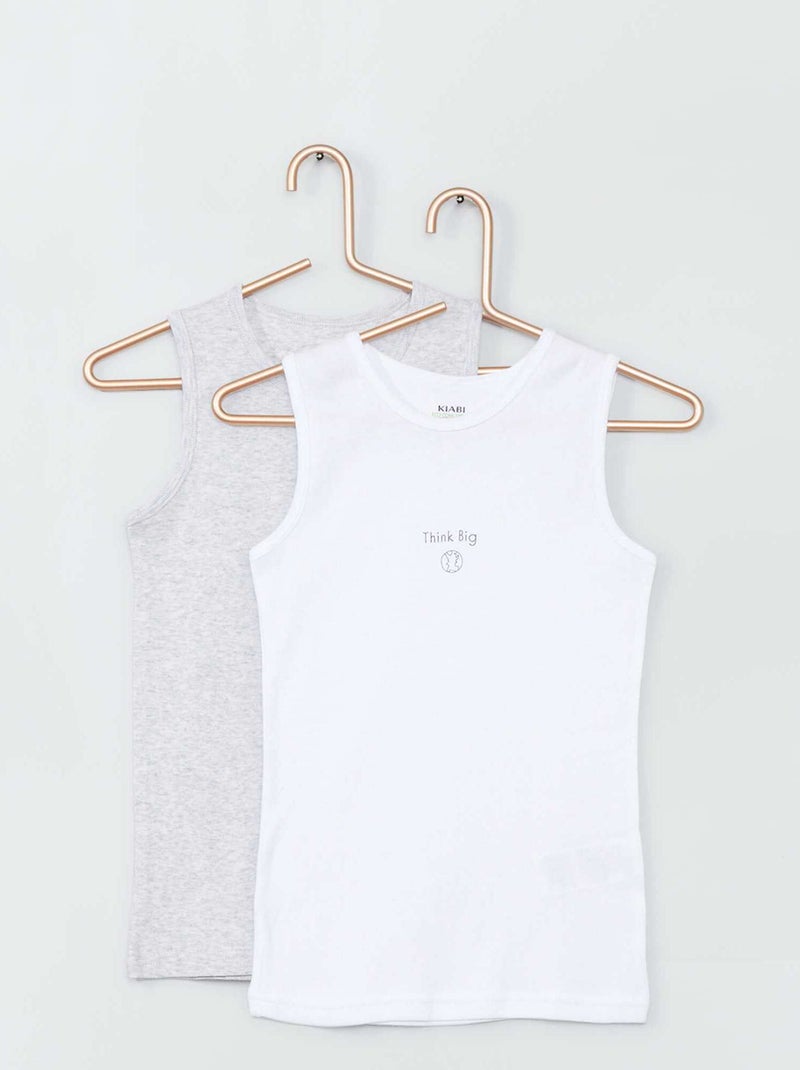 Pack de 2 camisetas sin mangas AZUL - Kiabi