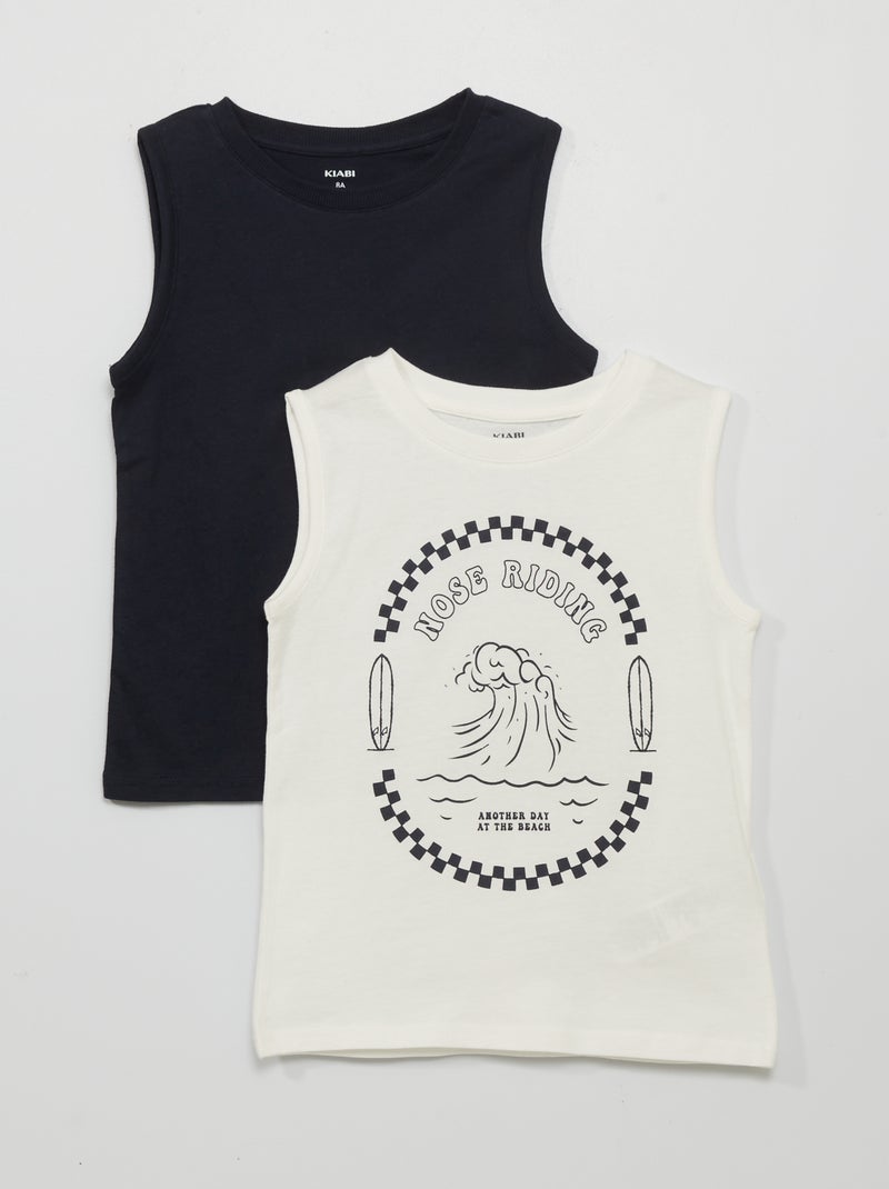 Pack de 2 camisetas sin mangas BLANCO - Kiabi