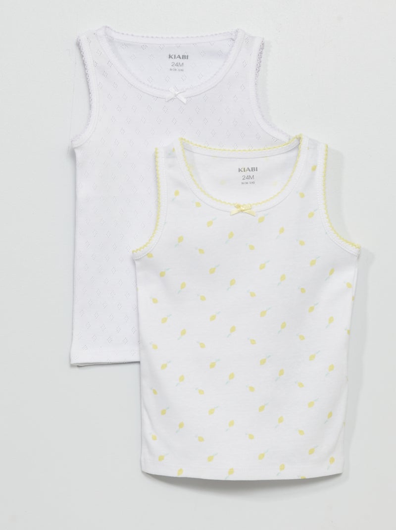 Pack de 2 camisetas sin mangas BLANCO - Kiabi