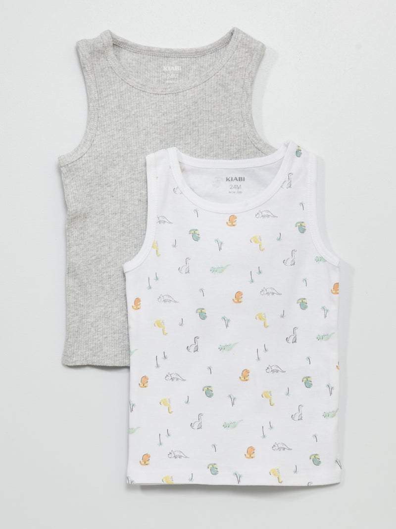 Pack de 2 camisetas sin mangas BLANCO - Kiabi