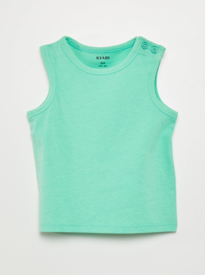 Pack de 2 camisetas sin mangas de punto AZUL - Kiabi