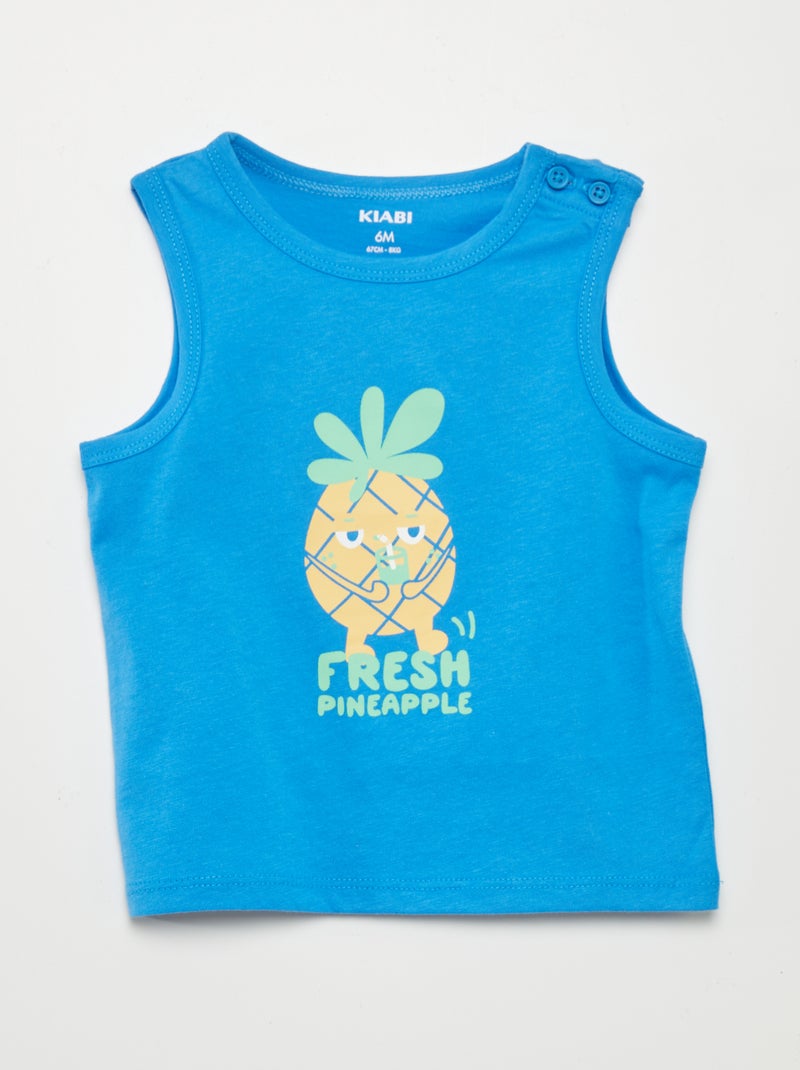 Pack de 2 camisetas sin mangas de punto AZUL - Kiabi