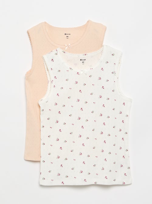 Pack de 2 camisetas sin mangas de punto calado - Kiabi