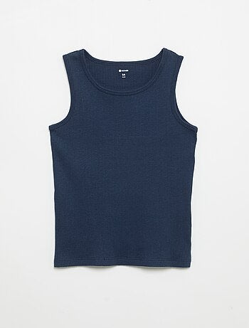 Pack de 2 camisetas sin mangas lisas de canalé