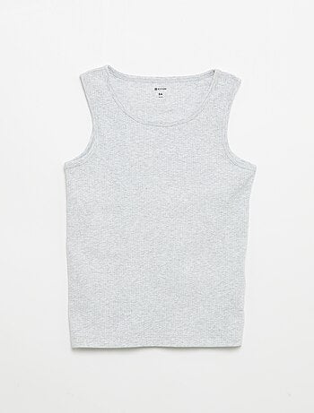 Pack de 2 camisetas sin mangas lisas de canalé