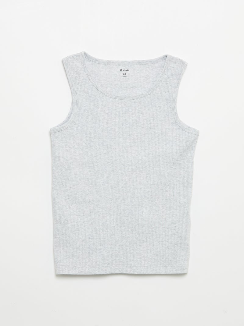 Pack de 2 camisetas sin mangas lisas de canalé Azul - Kiabi