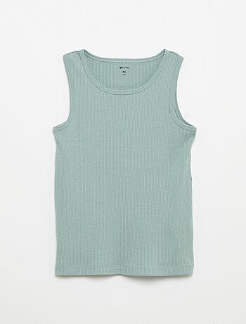 Pack de 2 camisetas sin mangas lisas de canalé