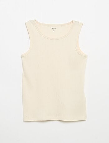 Pack de 2 camisetas sin mangas lisas de canalé