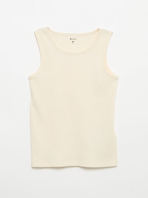 Pack de 2 camisetas sin mangas lisas de canalé - Kiabi